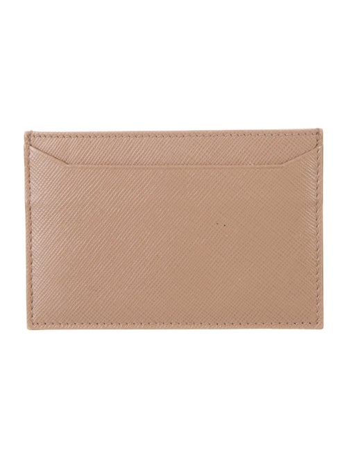 Prada Saffiano Triangle Leather Card Holder