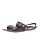 Prada Leather Crystal Embellishments Slingback Sandals