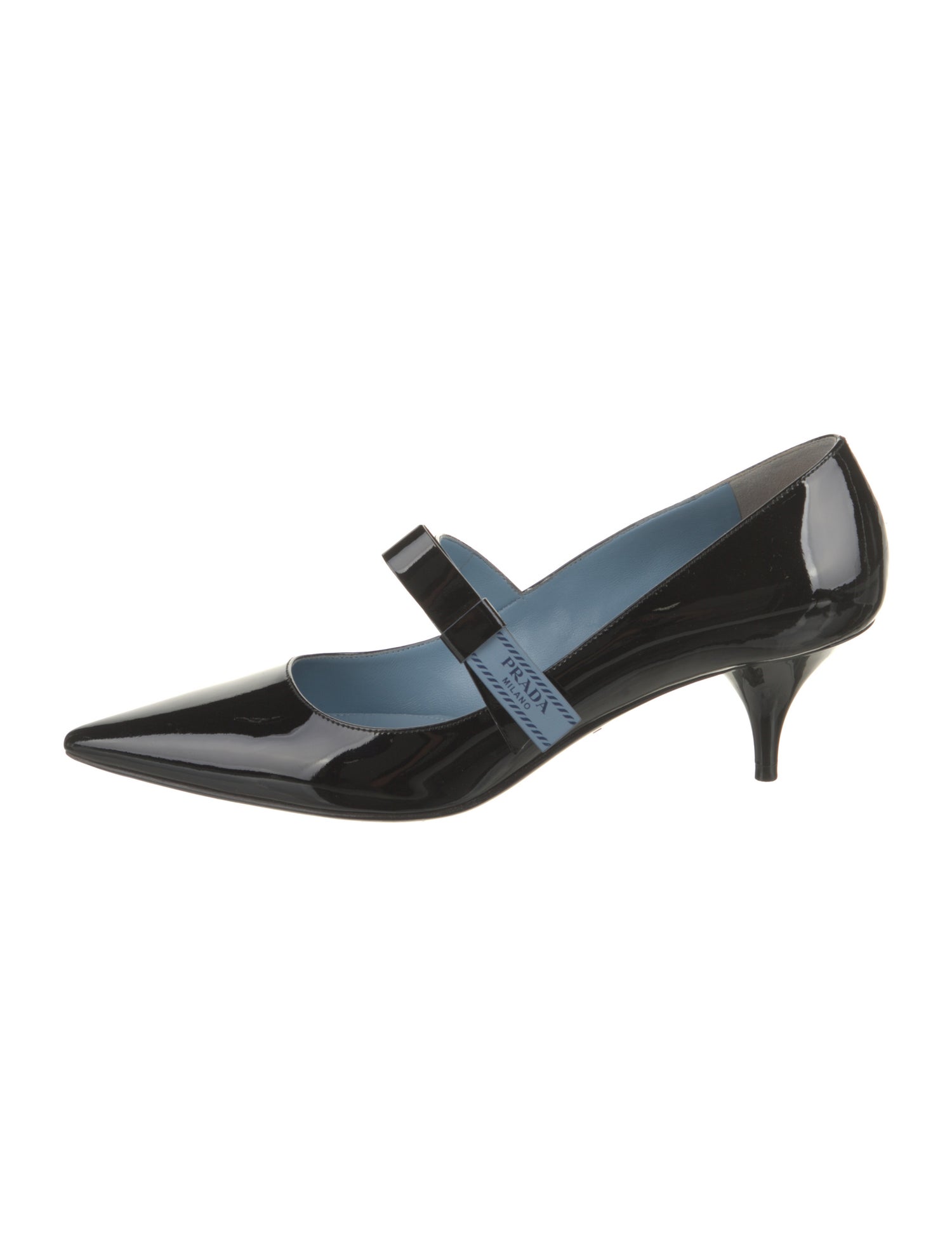 Prada Patent Leather Bow Accents Pumps