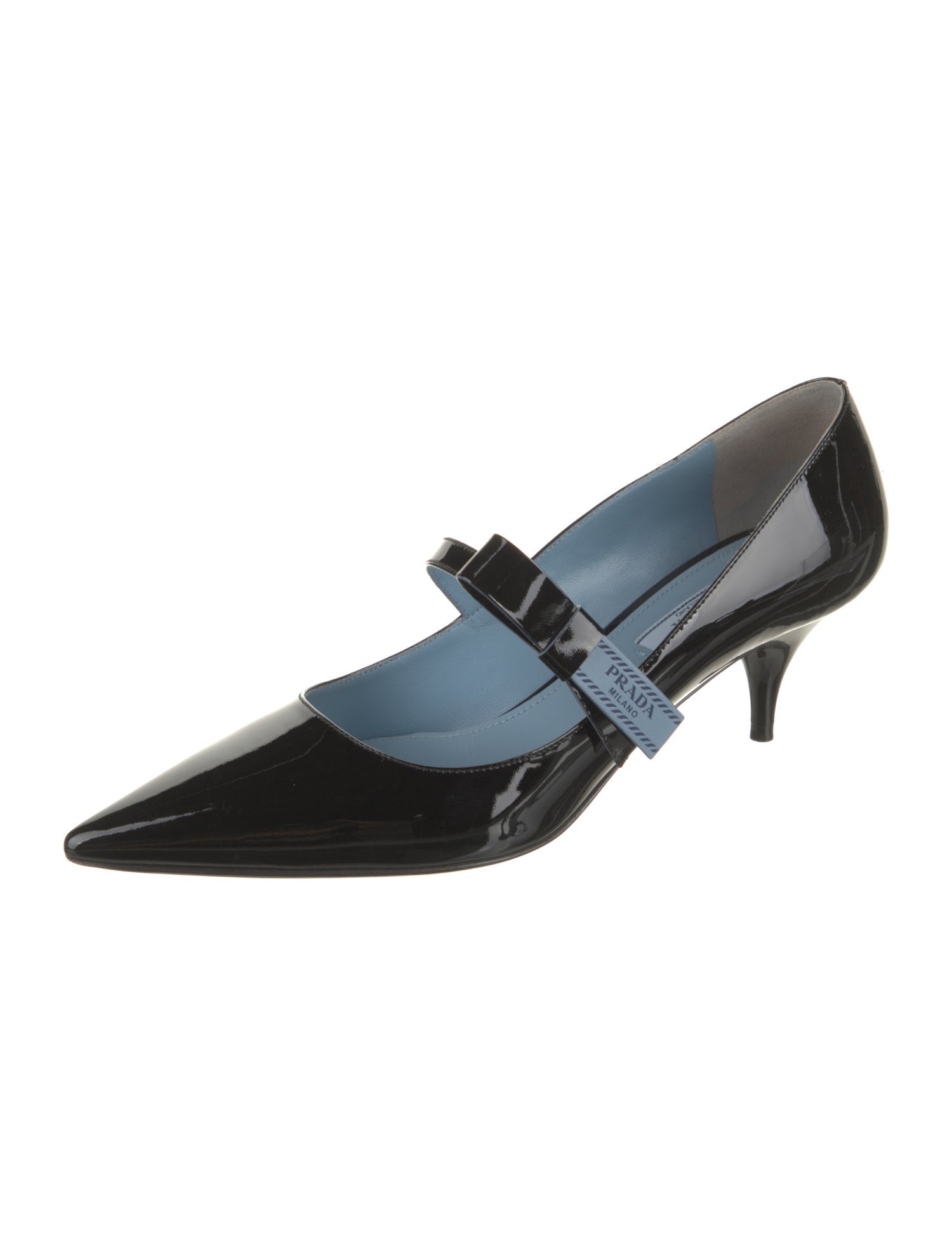 Prada Patent Leather Bow Accents Pumps