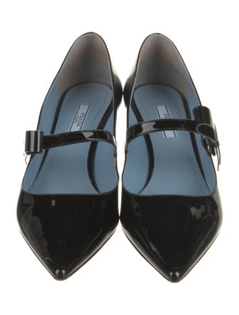 Prada Patent Leather Bow Accents Pumps
