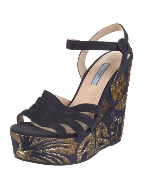 Prada Suede Printed Sandals