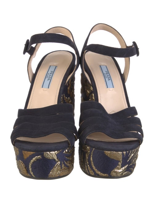 Prada Suede Printed Sandals