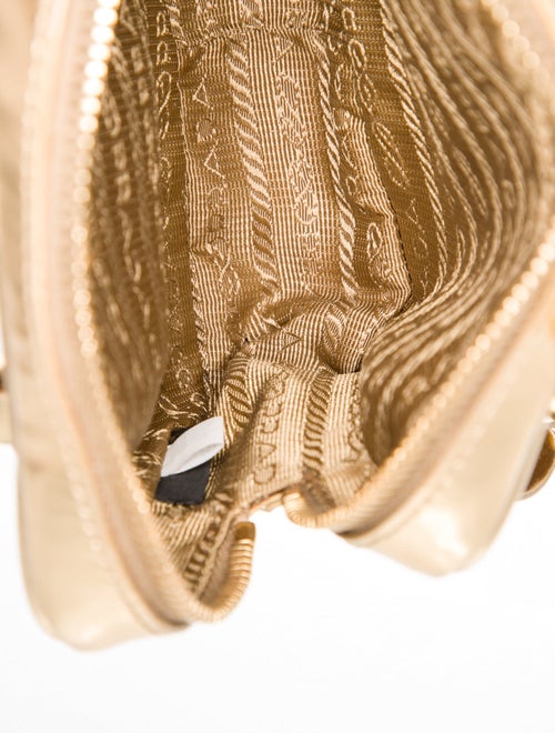 Prada Enameled Metal Triangle Bauletto Mini