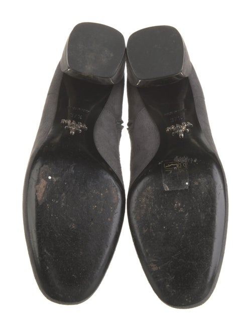 Prada Suede Leather Trim Embellishment Boots