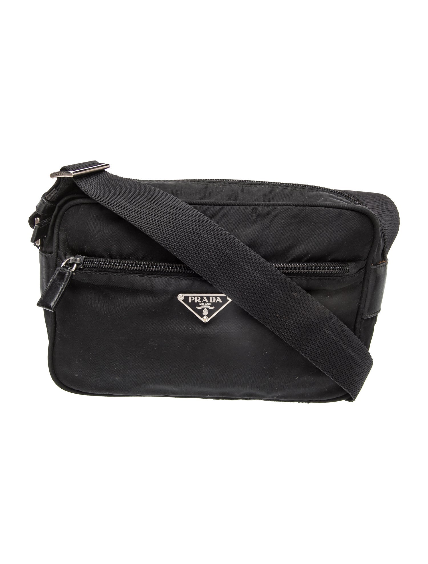 Prada Enameled Metal Triangle Shoulder Bag