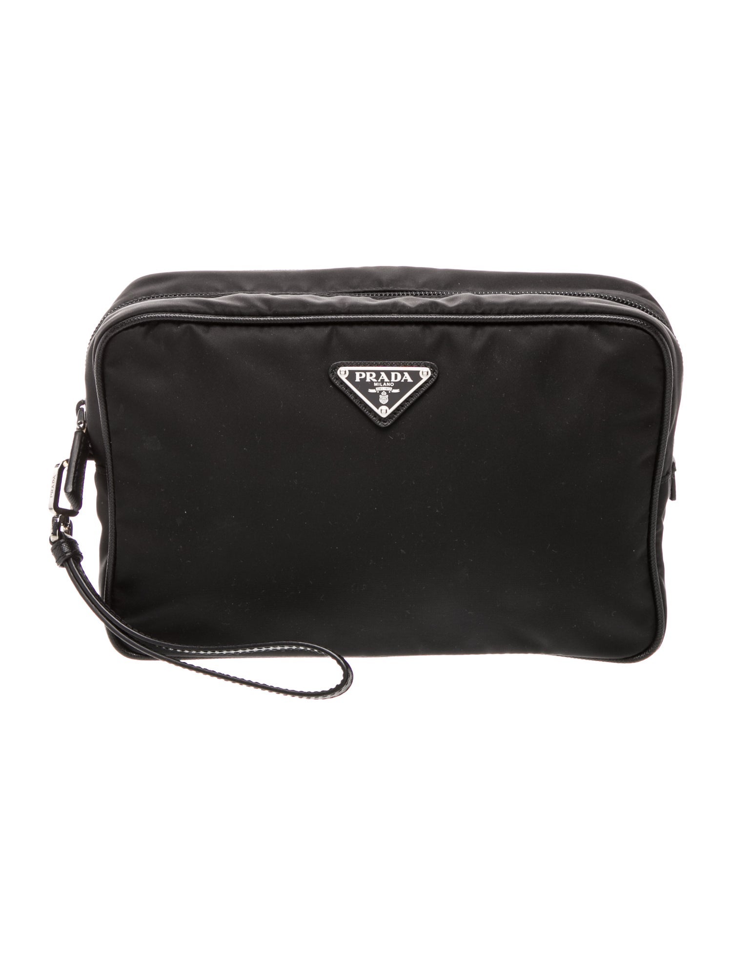 Prada Enameled Metal Triangle Portfolio