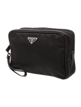 Prada Enameled Metal Triangle Portfolio