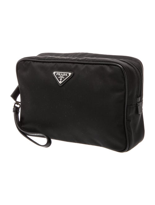 Prada Enameled Metal Triangle Portfolio