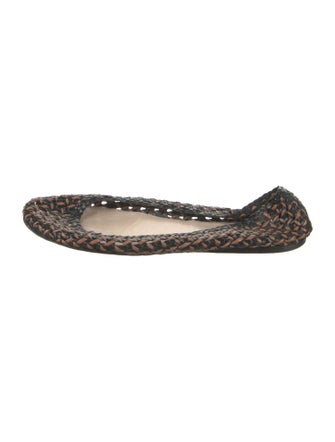 Prada Leather Animal Print Ballet Flats