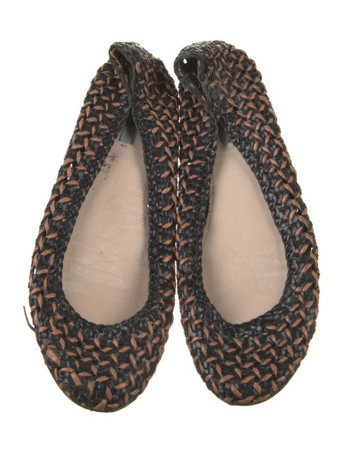Prada Leather Animal Print Ballet Flats