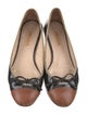 Prada Patent Leather Bow Accents Ballet Flats