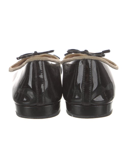 Prada Patent Leather Bow Accents Ballet Flats