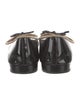 Prada Patent Leather Bow Accents Ballet Flats