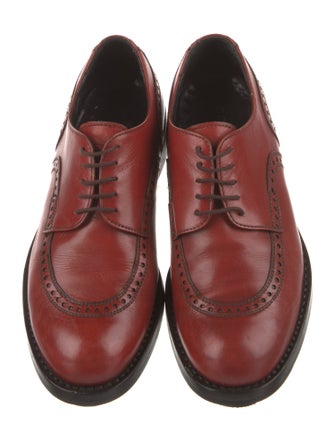 Prada Leather Lasercut Accents Derby Shoes