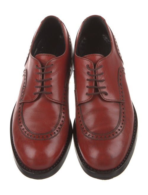 Prada Leather Lasercut Accents Derby Shoes