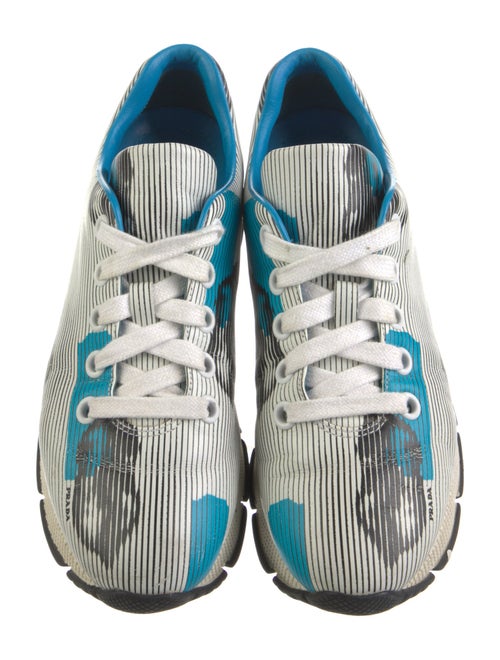Prada Leather Striped Sneakers