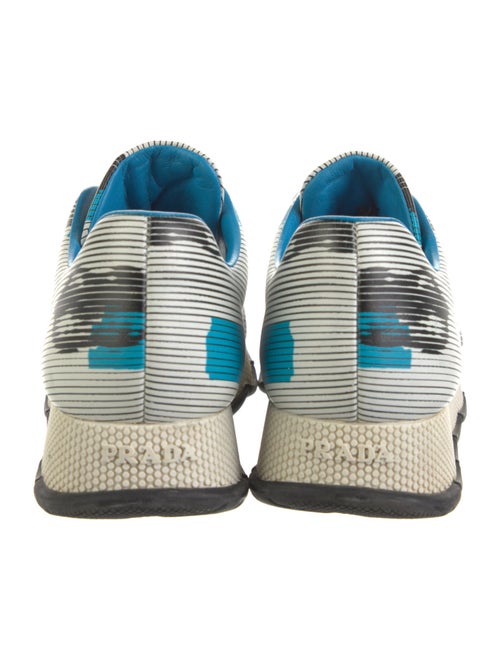 Prada Leather Striped Sneakers