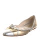 Prada Leather Bow Accents Ballet Flats