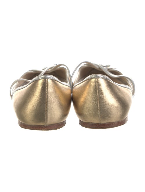 Prada Leather Bow Accents Ballet Flats