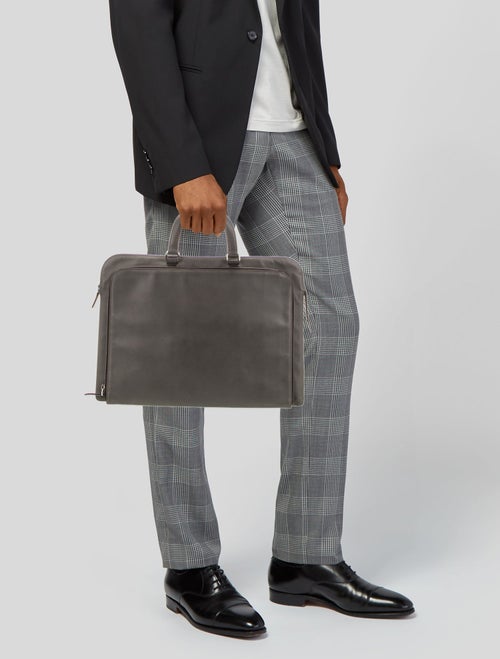 Prada Enameled Metal Triangle Briefcase