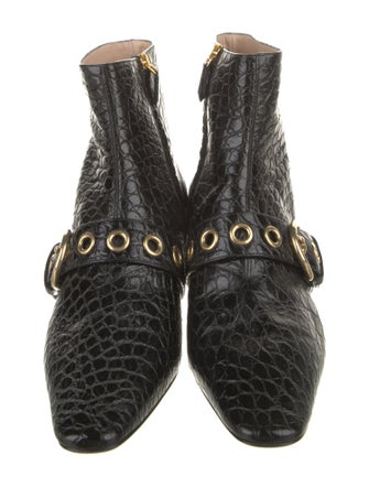 Prada Embossed Leather Boots