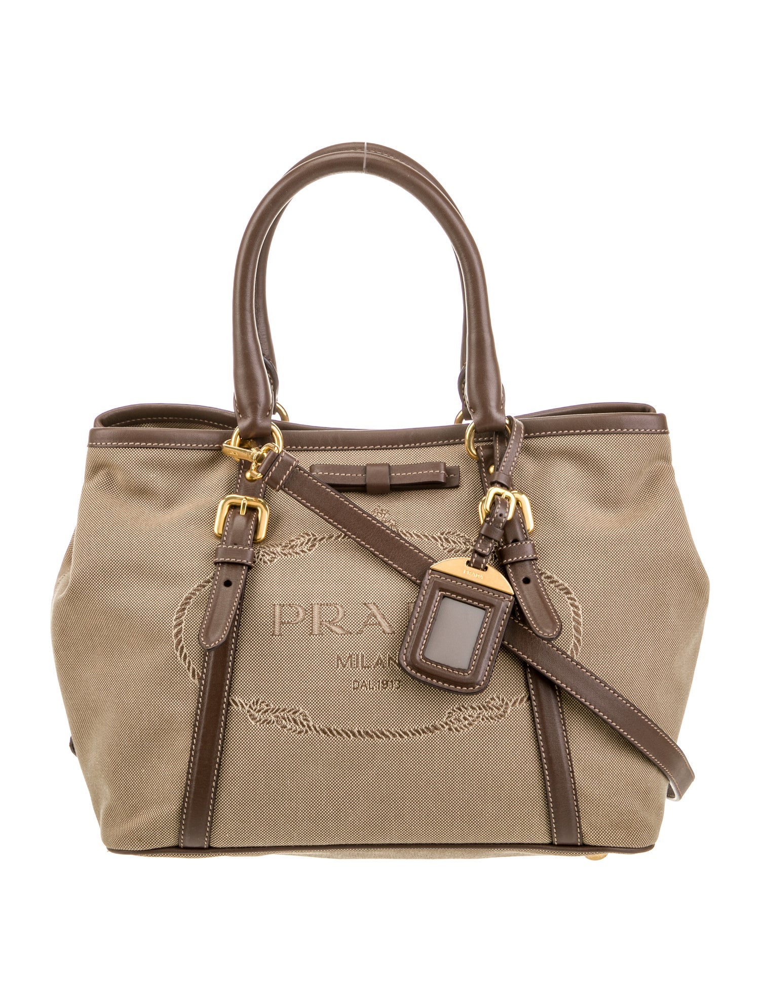 Prada Enameled Metal Triangle Shoulder Bag