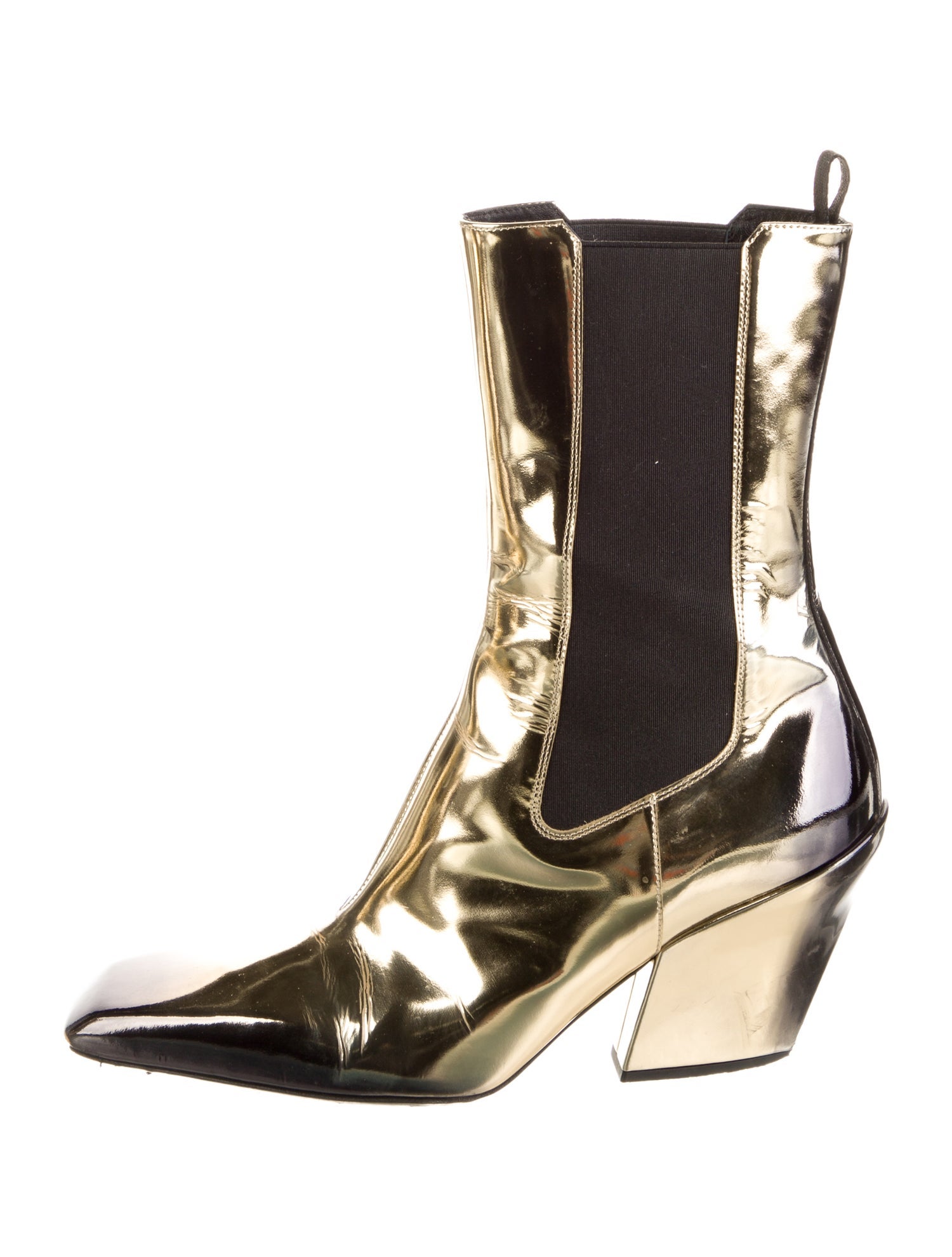 Prada Patent Leather Chelsea Boots