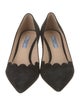 Prada Suede Scalloped Accent Pumps