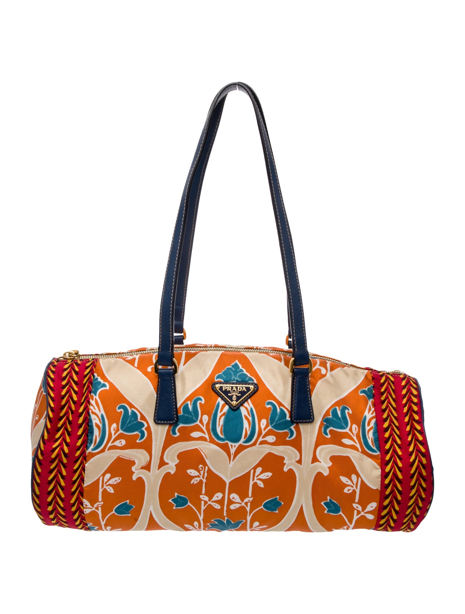 Prada Enameled Metal Triangle Shoulder Bag