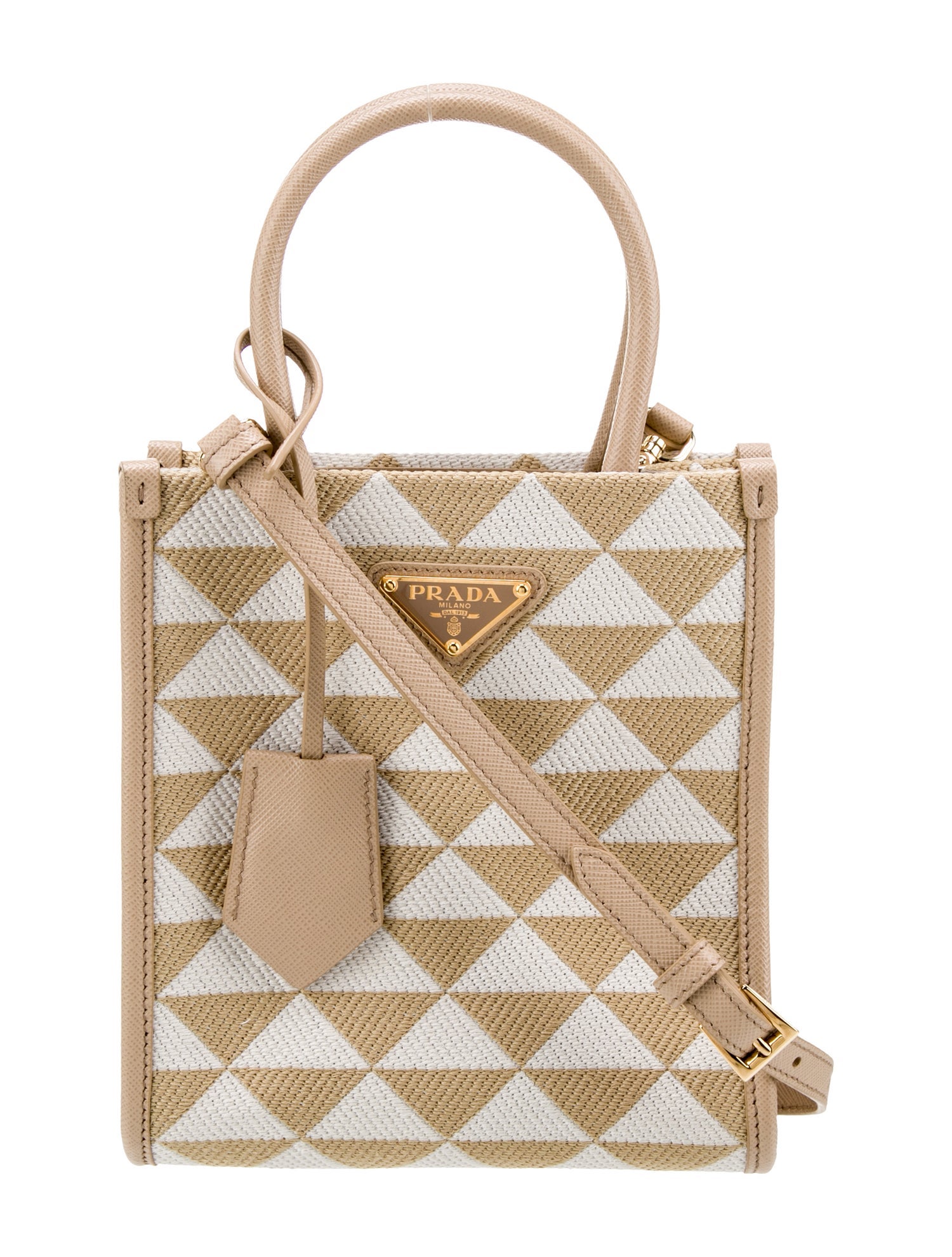 Prada Enameled Metal Triangle Symbole Mini