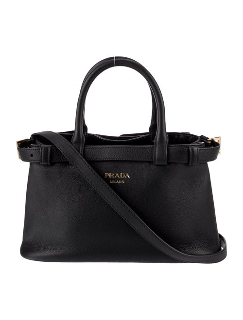 Prada Nappa Soft Leather Buckle Bag w/Double Belt Small