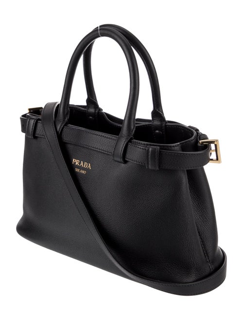 Prada Nappa Soft Leather Buckle Bag w/Double Belt Small
