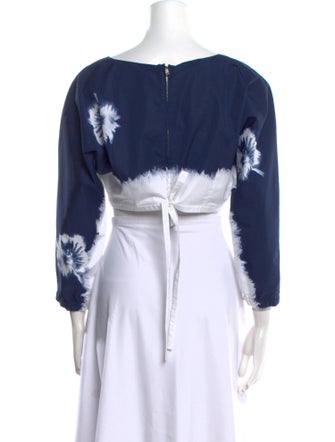 Prada 2021 Colorblock Pattern Crop Top