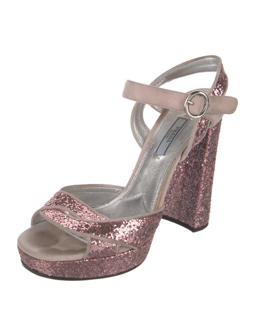 Prada Glitter Slingback Sandals