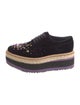 Prada Velvet Crystal Embellishments Espadrille Sneakers