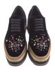 Prada Velvet Crystal Embellishments Espadrille Sneakers