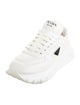 Prada Enameled Metal Triangle Leather Sneakers