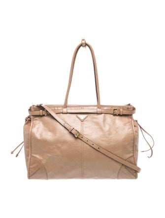 Prada Enameled Metal Triangle Bonnie XL