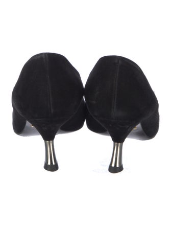 Prada Suede Crystal Embellishments Pumps