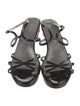Prada Patent Leather Leather Trim Embellishment Sandals