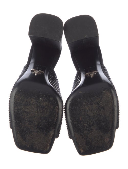 Prada Satin Crystal Embellishments Slides