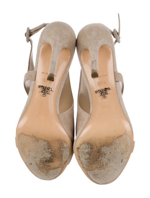 Prada Suede Cutout Accent Slingback Sandals