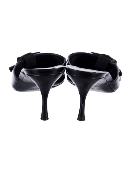 Prada Leather Grosgrain Trim Mules