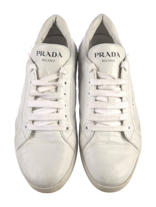 Prada Quilted Pattern Leather Sneakers