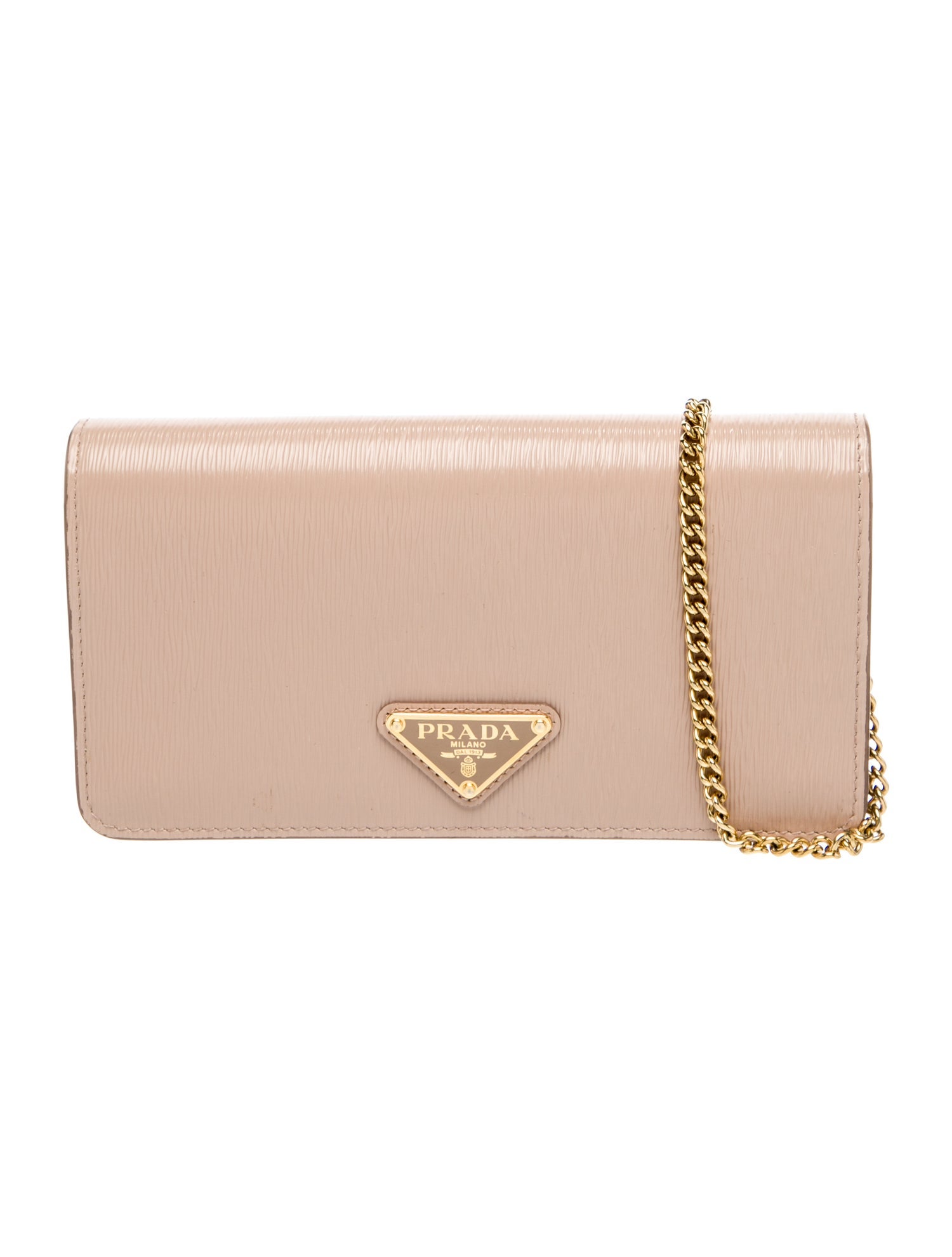 Prada Enameled Metal Triangle Metal