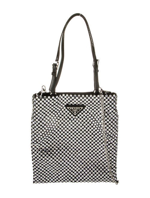 Prada Enameled Metal Triangle Top Handle Bag