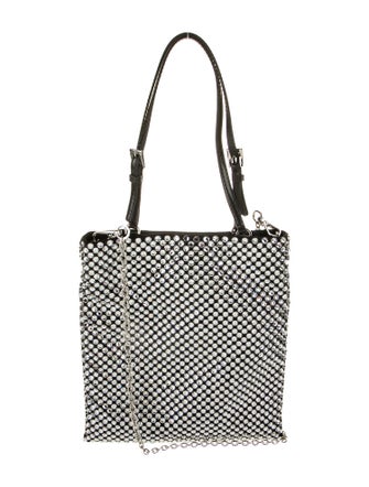 Prada Enameled Metal Triangle Top Handle Bag