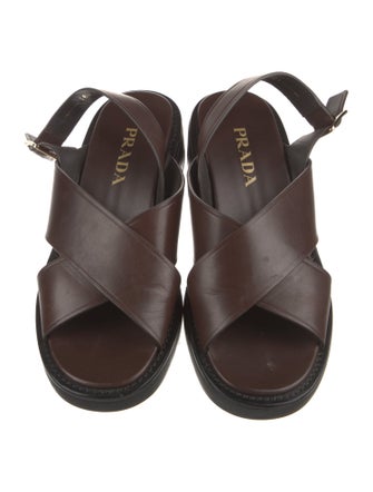 Prada Leather Slingback Sandals
