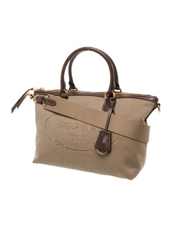 Prada Enameled Metal Triangle Top Handle Bag